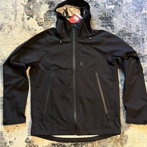 Topo Designs Global Black Raincoat - Mens Size Large